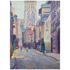 Rudolf Quittner "Rouen Cathedral“ Oil on Canvas, circa 1900