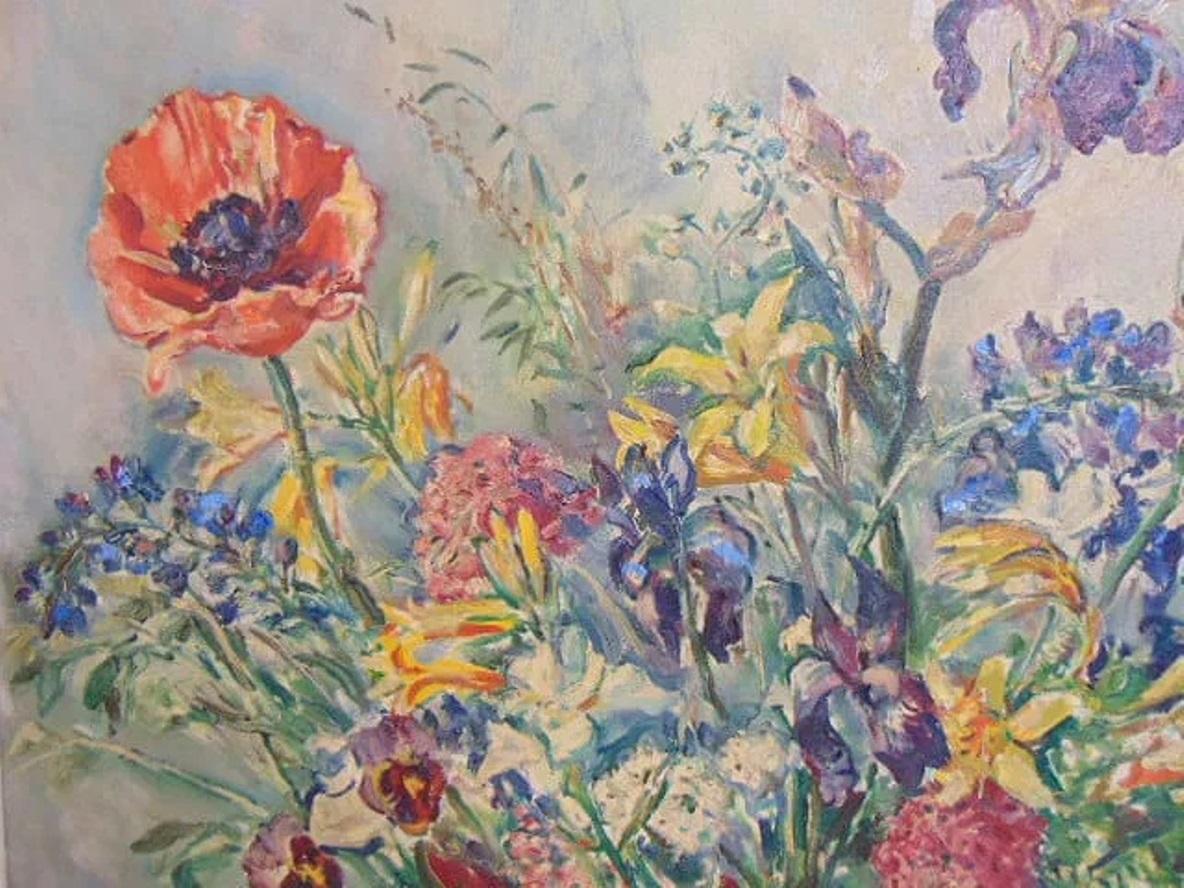 Flores de verano - Painting impresionista estadounidense de Rudolf Scheffler
