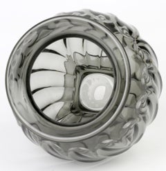 Rudolf Schrötter for Inwald Art Deco Grey Green Moulure Moderne Art Glass Vase