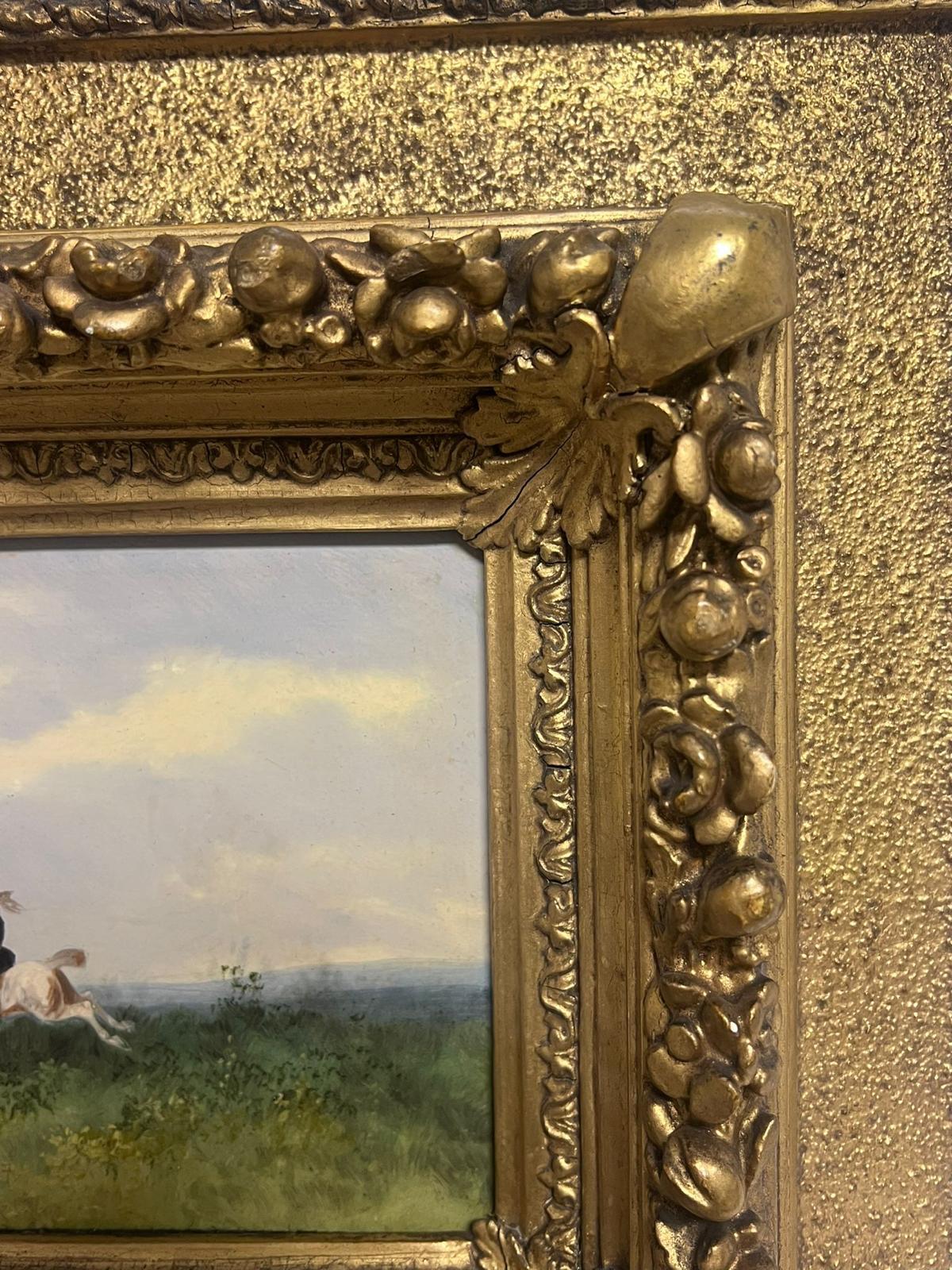 In Full Chase Classic English Fox Hunting Landscape Antique English Oil Painting 1