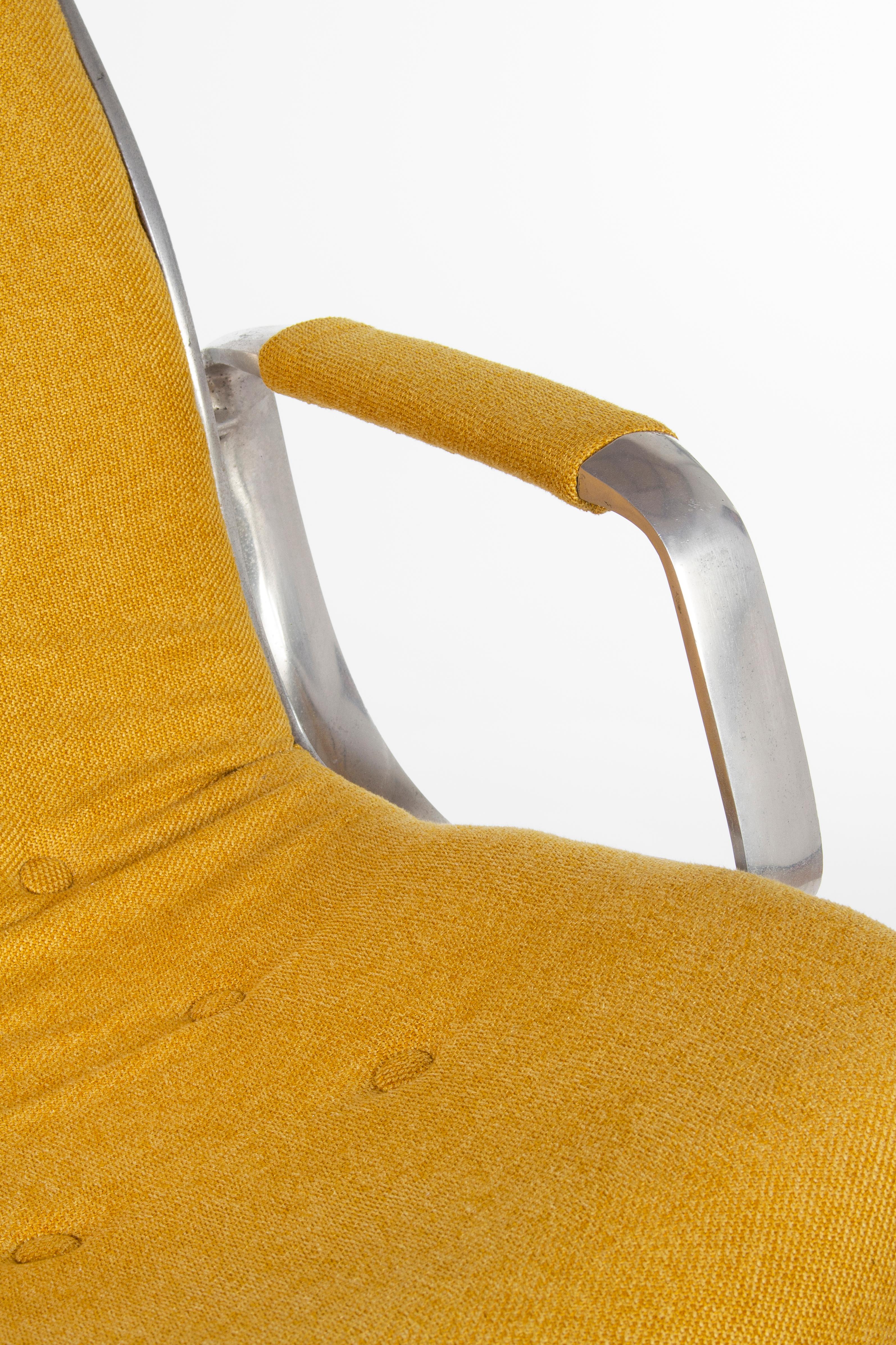 Steel Rudolf Szedleczky Design Swivel Chair in Yellow, ca. 1970s