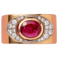 Rudolf Trudel Ring aus 18 Karat Gold mit Rubin und Diamanten