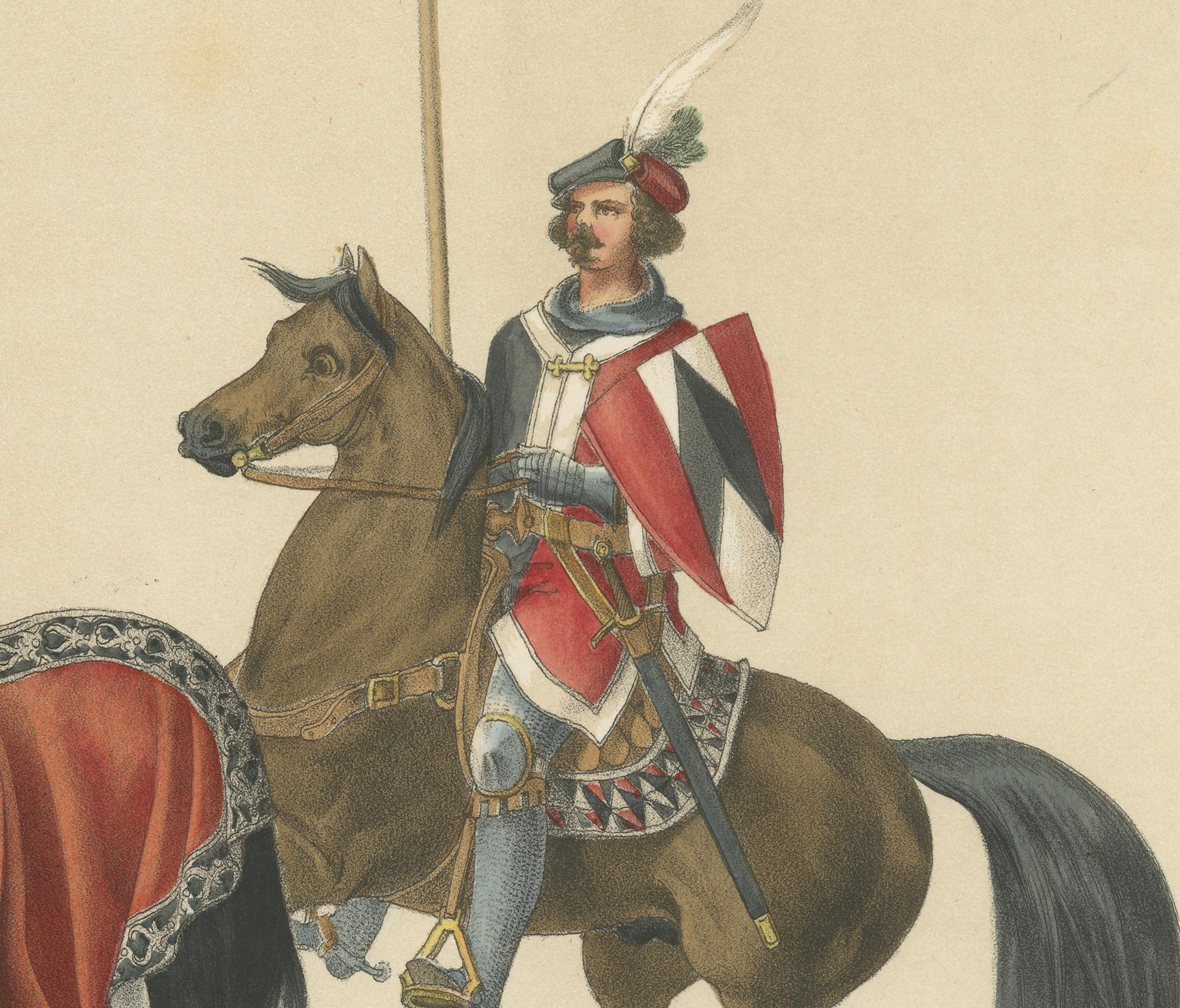 Rudolf von Erlach führte die Schweiz in die Grand Festival Procession,  1855 im Zustand „Gut“ im Angebot in Langweer, NL