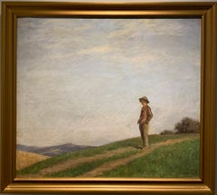 'Bavarian Boy in Landscape' by Rudolf Wimmer, Oil on Canvas