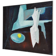 Rudolf Wolf Abstract Modern Painting on Canvas, 1952