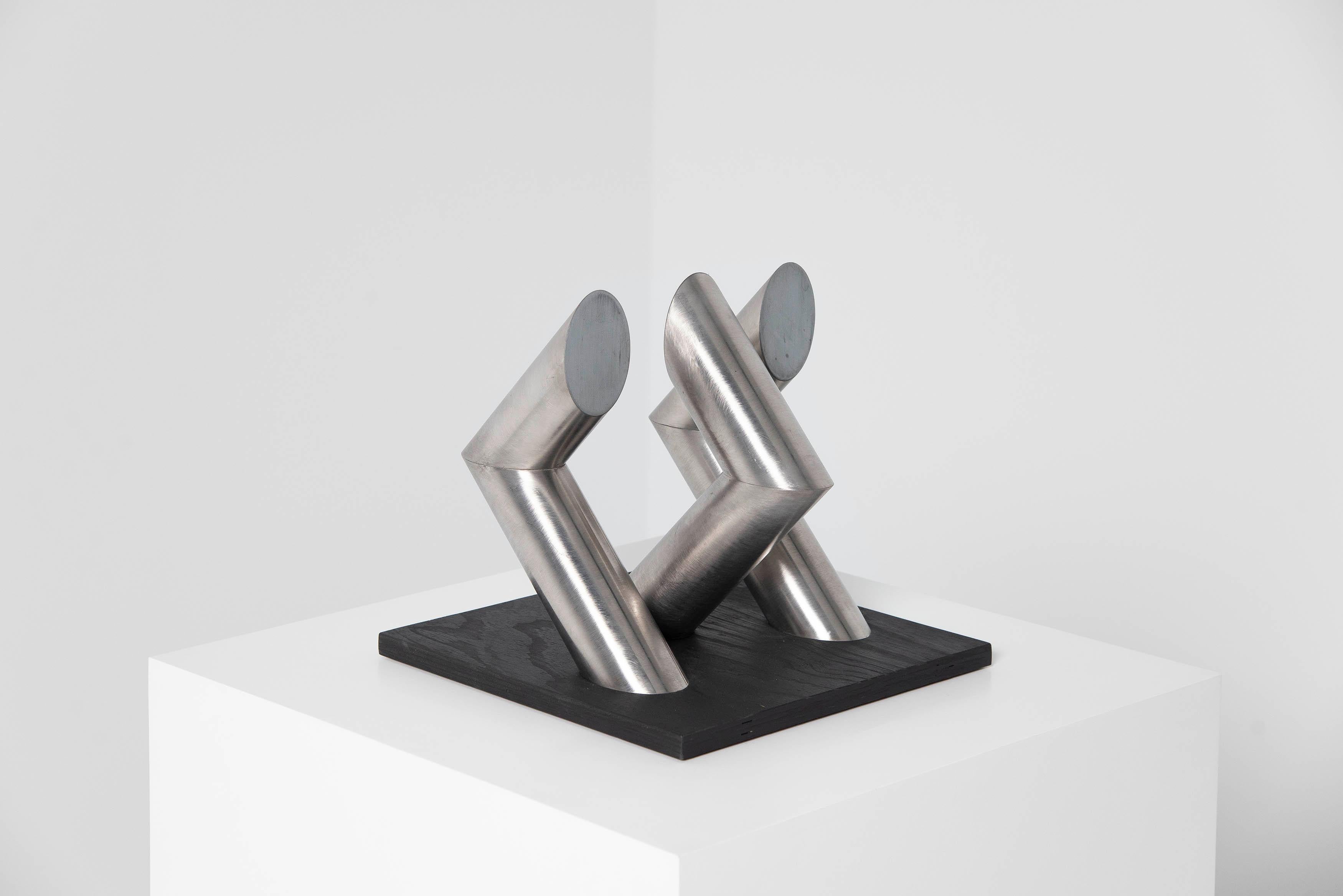 Mid-Century Modern Rudolf Wolf, sculpture abstraite de tubes, Hollande 1975 en vente