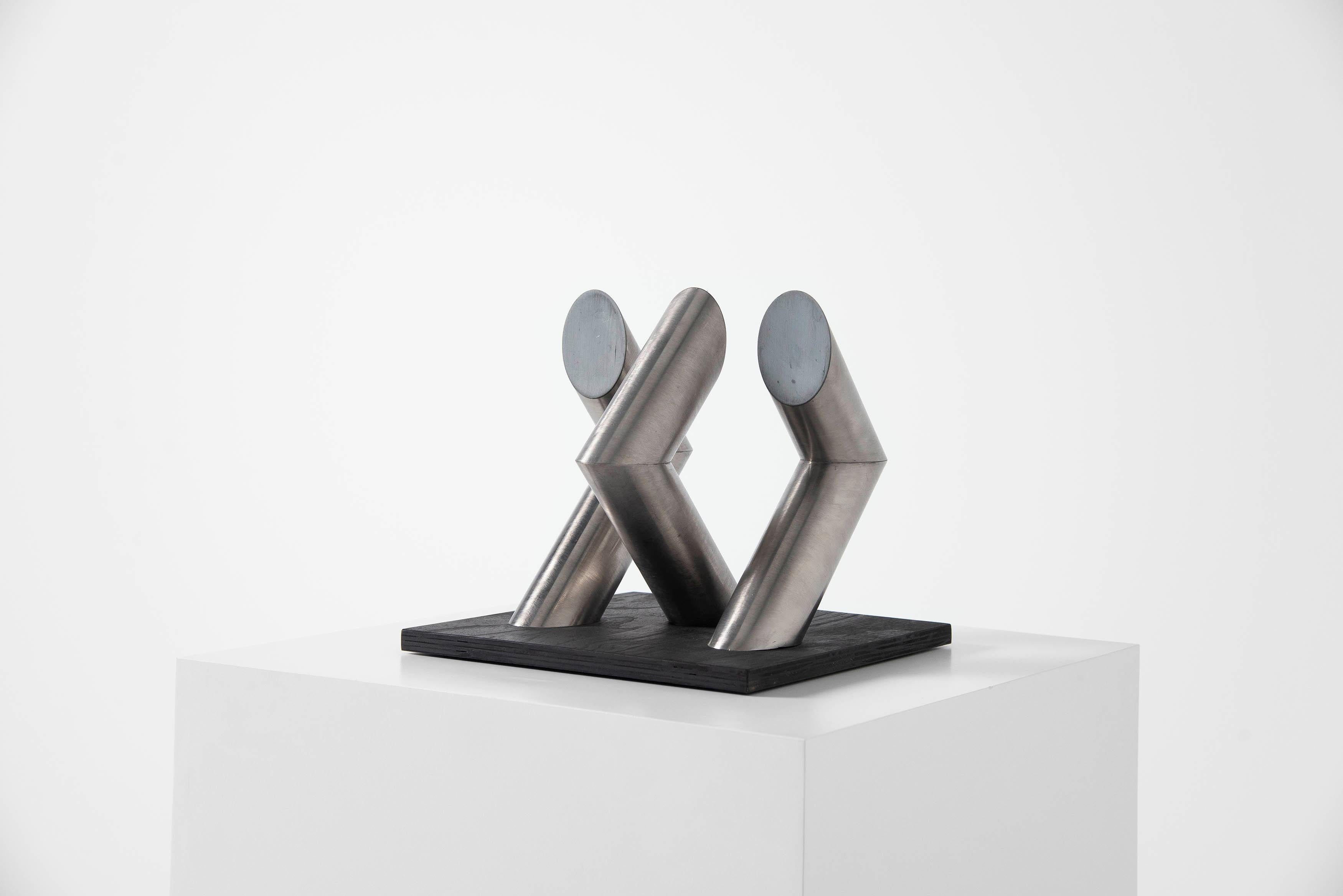 Rudolf Wolf Abstract Tubes Sculpture Holland 1975 In Good Condition For Sale In Roosendaal, Noord Brabant