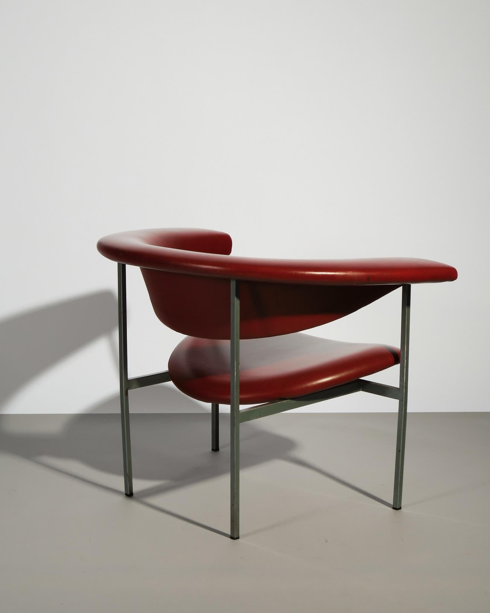 Mid-Century Modern Rudolf Wolf for Gaasbeek & Van Teil, 'Meander' Armchair For Sale