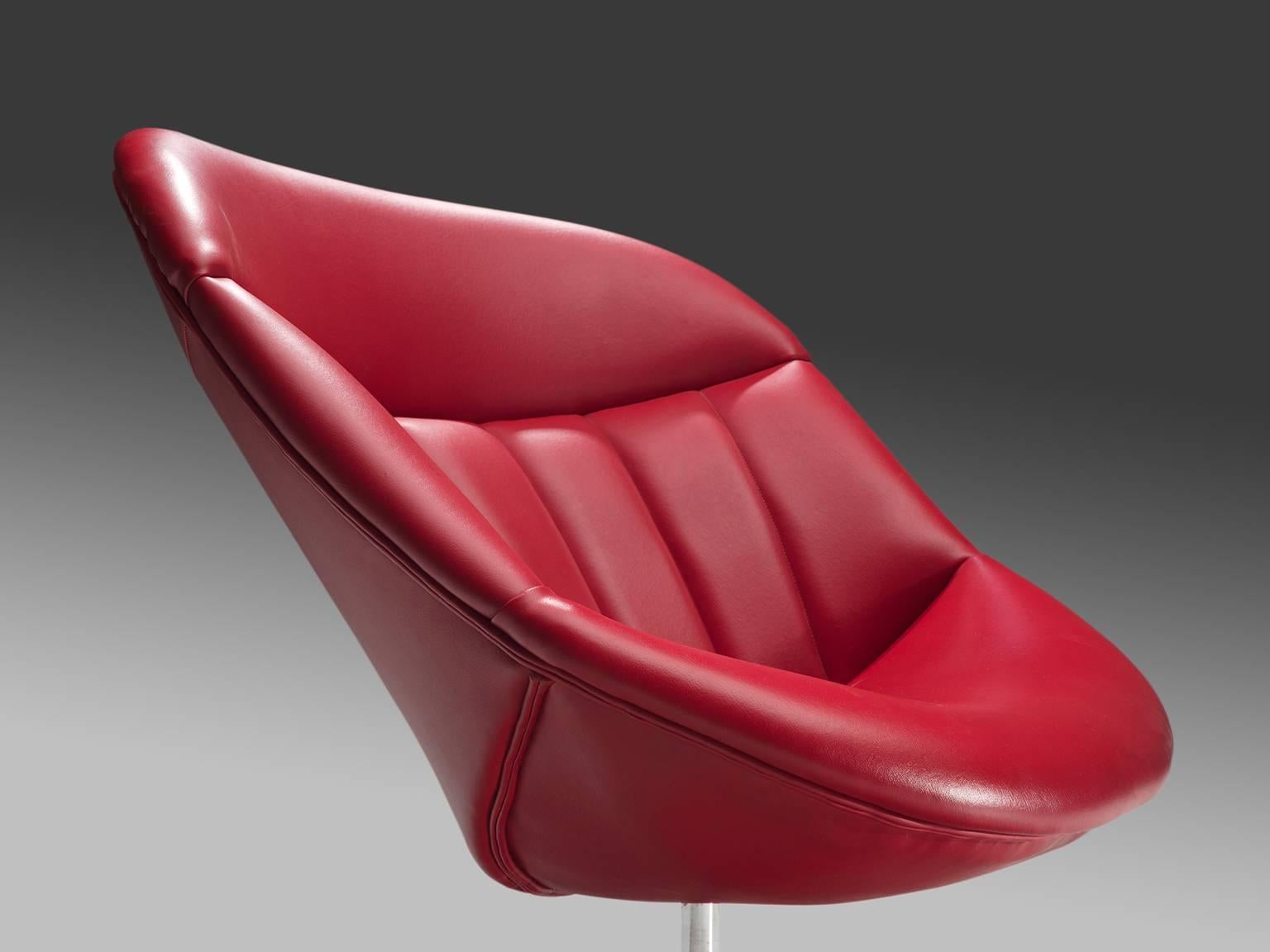Dutch Rudolf Wolf for Rohe Red Lounge Chair