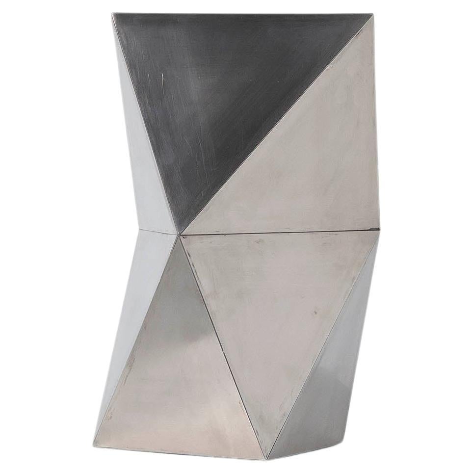 Rudolf Wolf Geometric Stainless Steel Sculpture 1981 For Sale