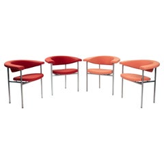 Rudolf Wolf Meander Beta chair, Dutch modernist arm chair, 1960s, set of 4