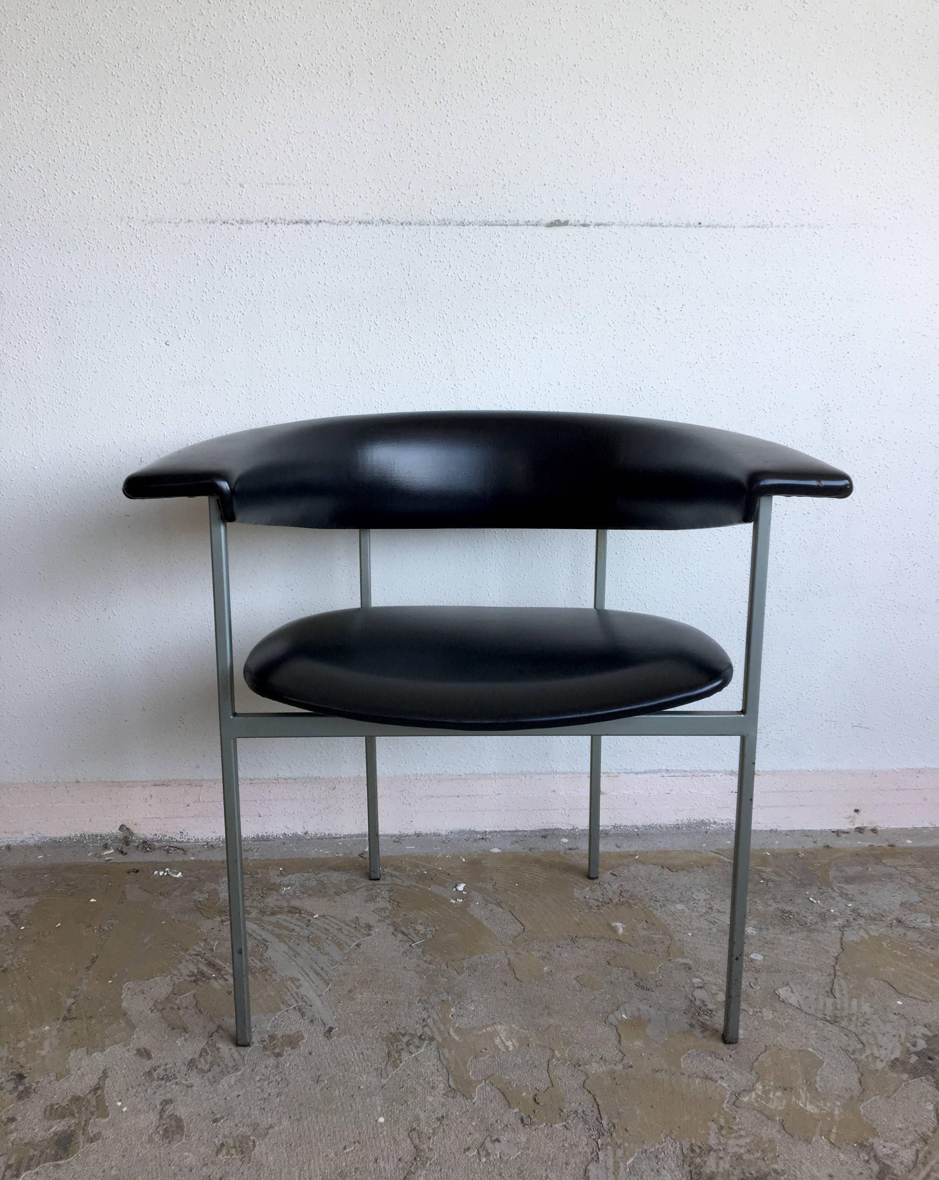 Métal Rudolf Wolf, paire de fauteuils en métal noir au design hollandais, modèle Gamma, années 1960 en vente