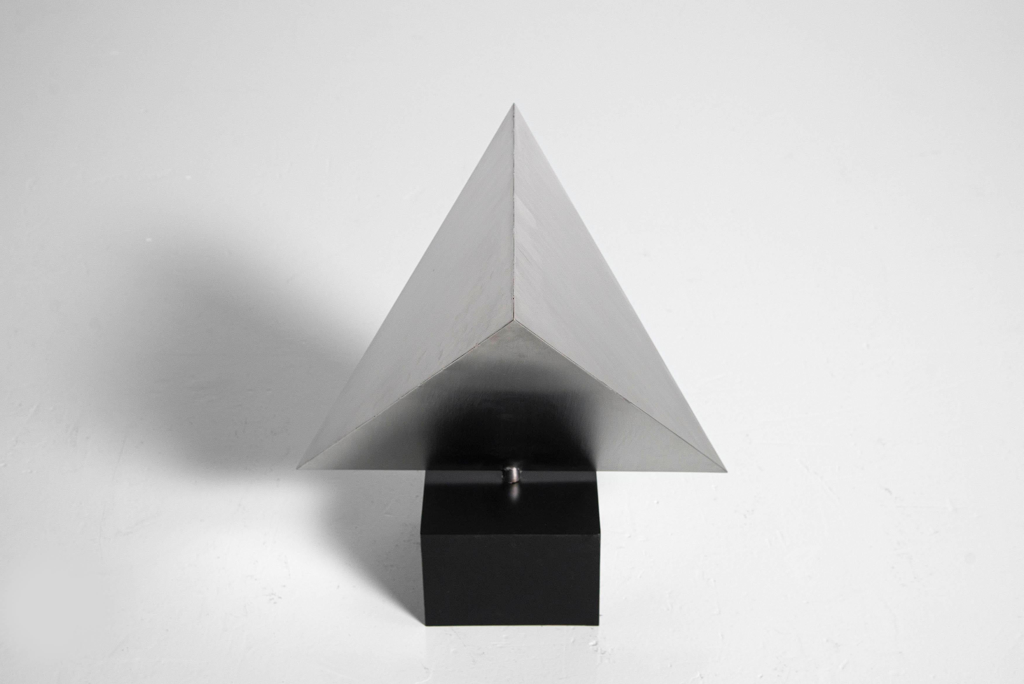 Stainless Steel Rudolf Wolf Pyramid Sculpture Holland 1975 For Sale