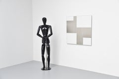 Rudolf Wolf Œuvre d'art murale en acier inoxydable Hollande 1972 / 3