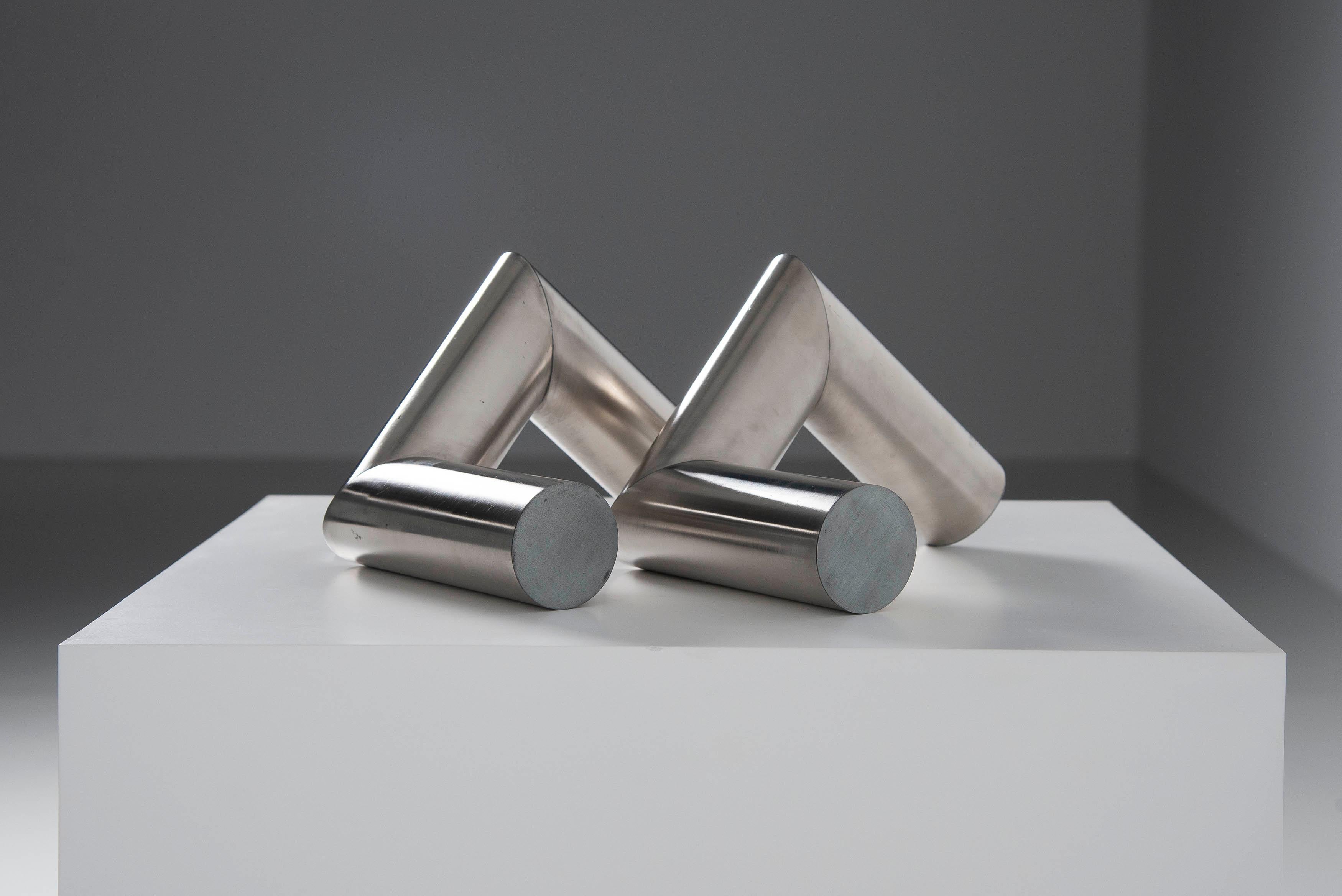 Rudolf Wolf Two Tubes Abstract Sculpture, Holland, 1975 For Sale 2