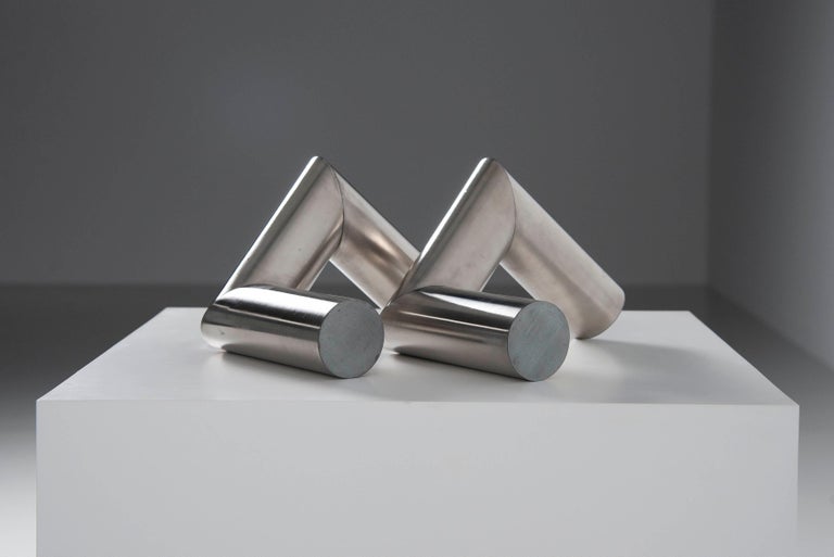 Rudolf Wolf Two Tubes Abstract Sculpture, Holland, 1975 For Sale at 1stDibs