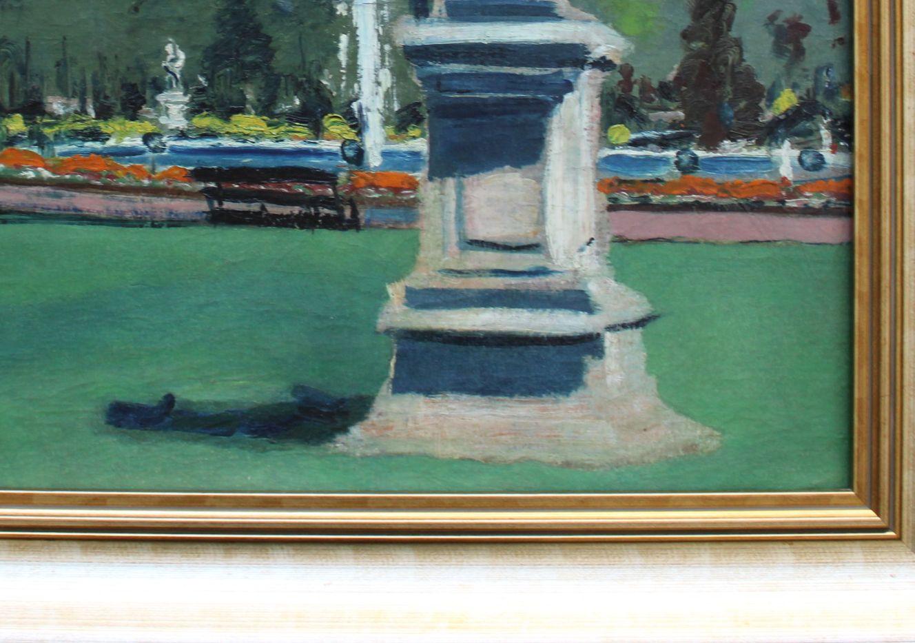 Giardino del Lussemburgo, 47x54 cm, olio/cartone, 1939 in vendita 2