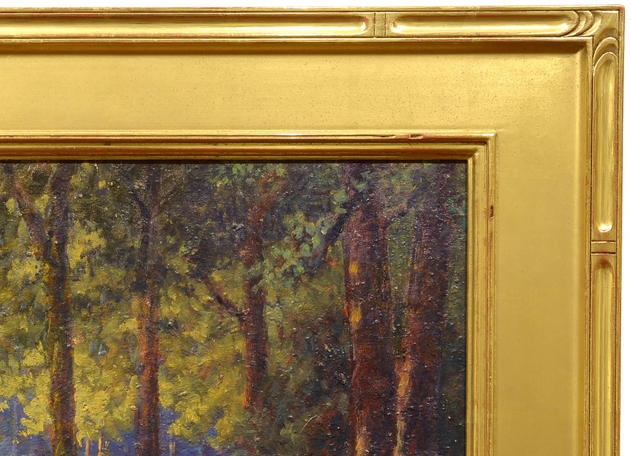 Luce e ombre del sole, Impressionista americano, Bestiame, Mucche, Paesaggio, Pastorale - Painting Impressionismo di Rudolph A. Voelcker