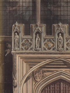 Chapel of Magdalen College, Oxford engraving by Havell for Ackermann