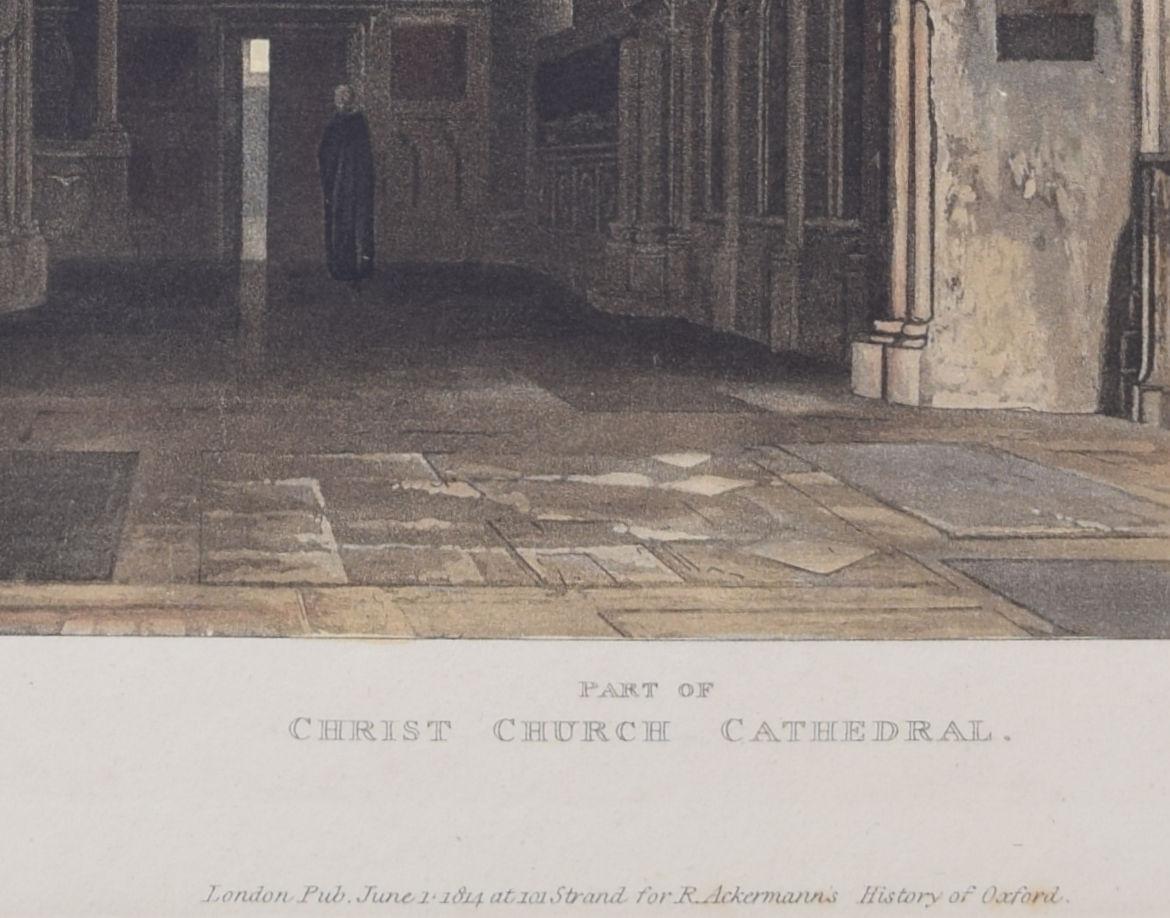La cathédrale Christ Church, Oxford gravure d'intérieur de Bennett d'après Westall en vente 3