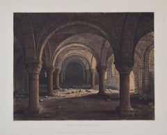 Crypt of St Peter's Church, Oxford engraving by Bluck after Nash for Ackermann
