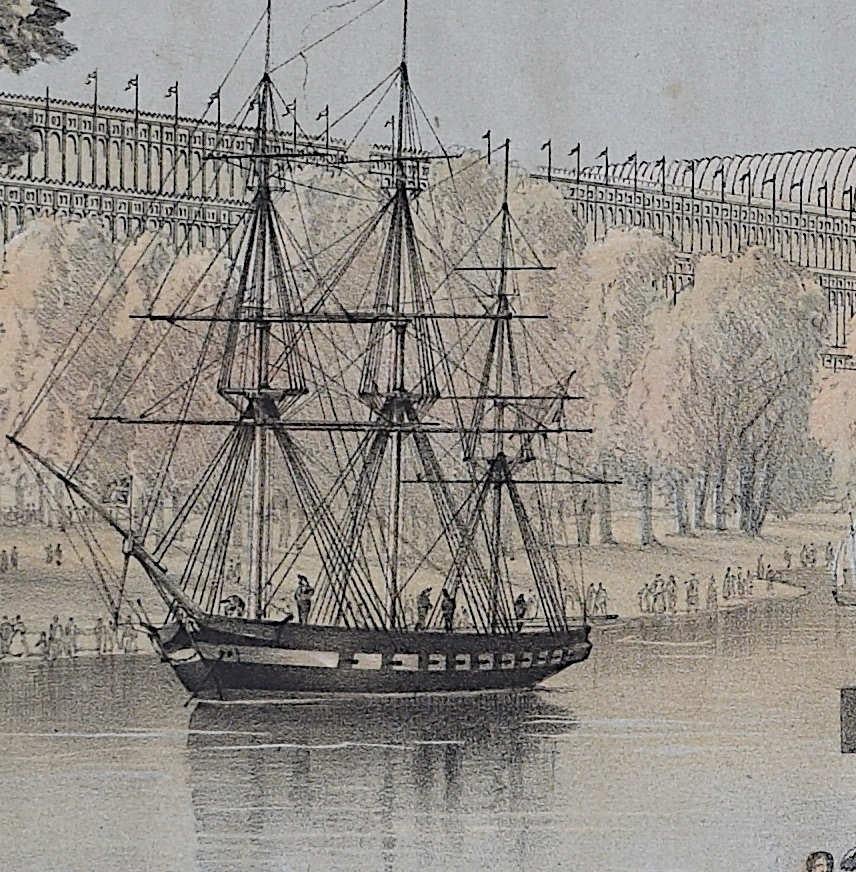Crystal Palace - View from The North Bank of the Serpentine - Realist Print by Rudolph Ackermann