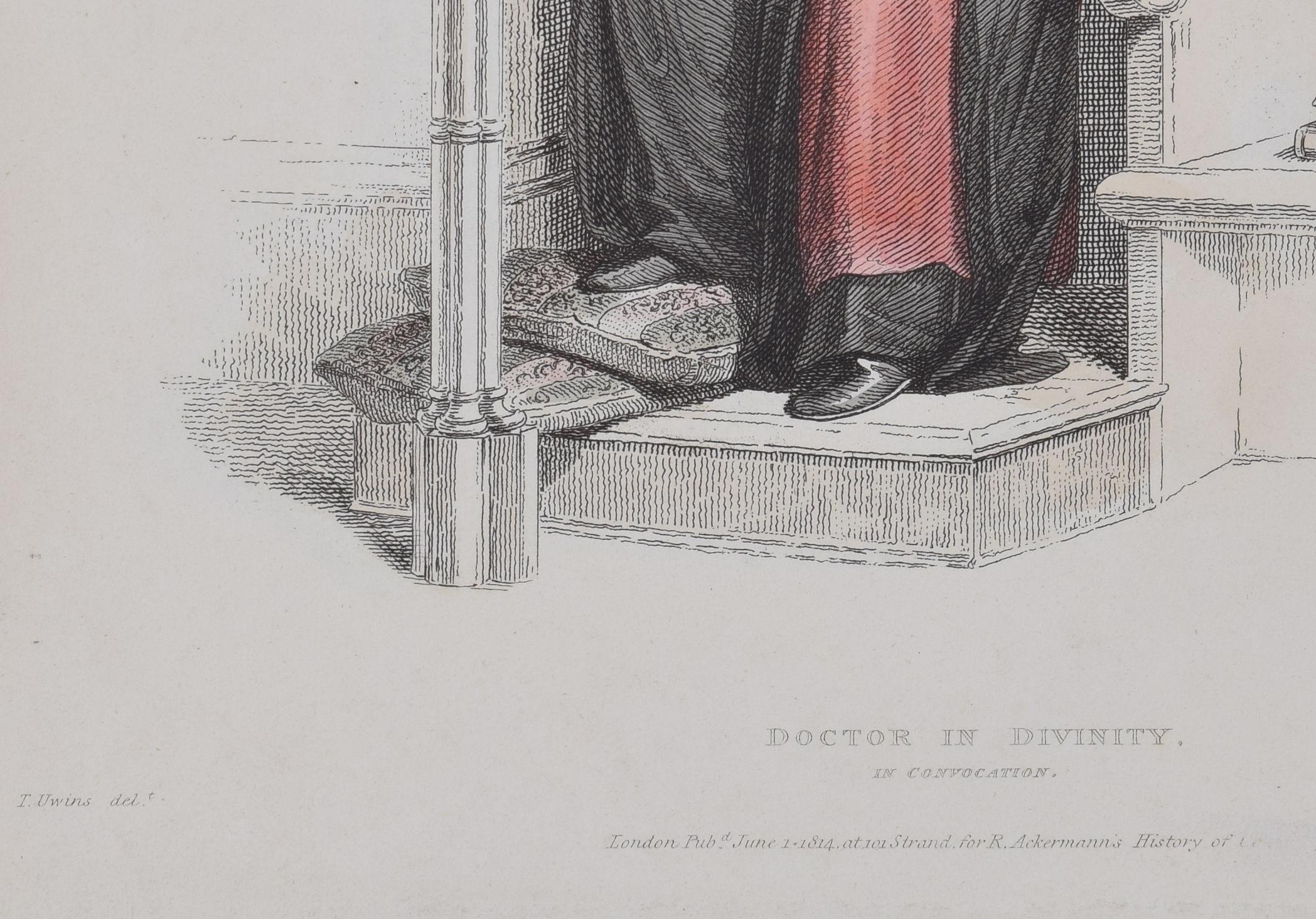 Doctor in Divinity, Cambridge engraving by Agar after Uwins for Ackermann For Sale 3