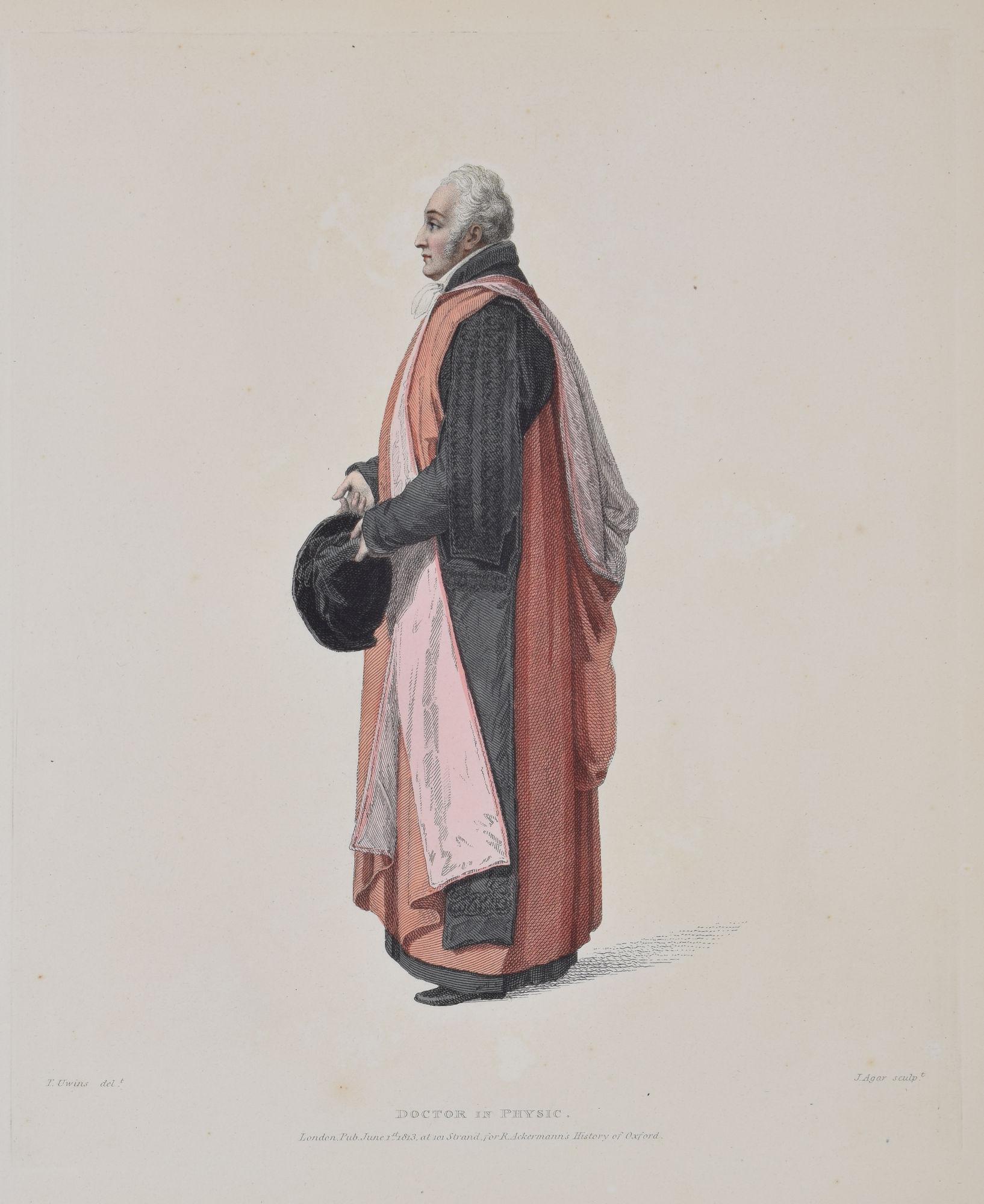 Doktorand in Physik, Universität Oxford 1813, Kupferstich von John Agar – Print von Rudolph Ackermann