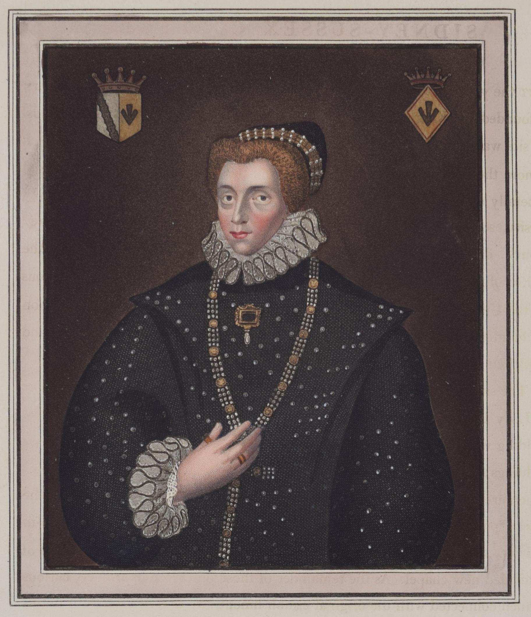 Frances Sidney, Sidney Sussex College, Cambridge engraving for Ackermann - Realist Print by Rudolph Ackermann