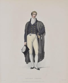 Antique Gentleman Commoner, University of Oxford 1814 engraving by John Agar