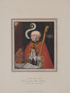 John Alcock, fondatore del Jesus College di Cambridge, incisione per Ackermann