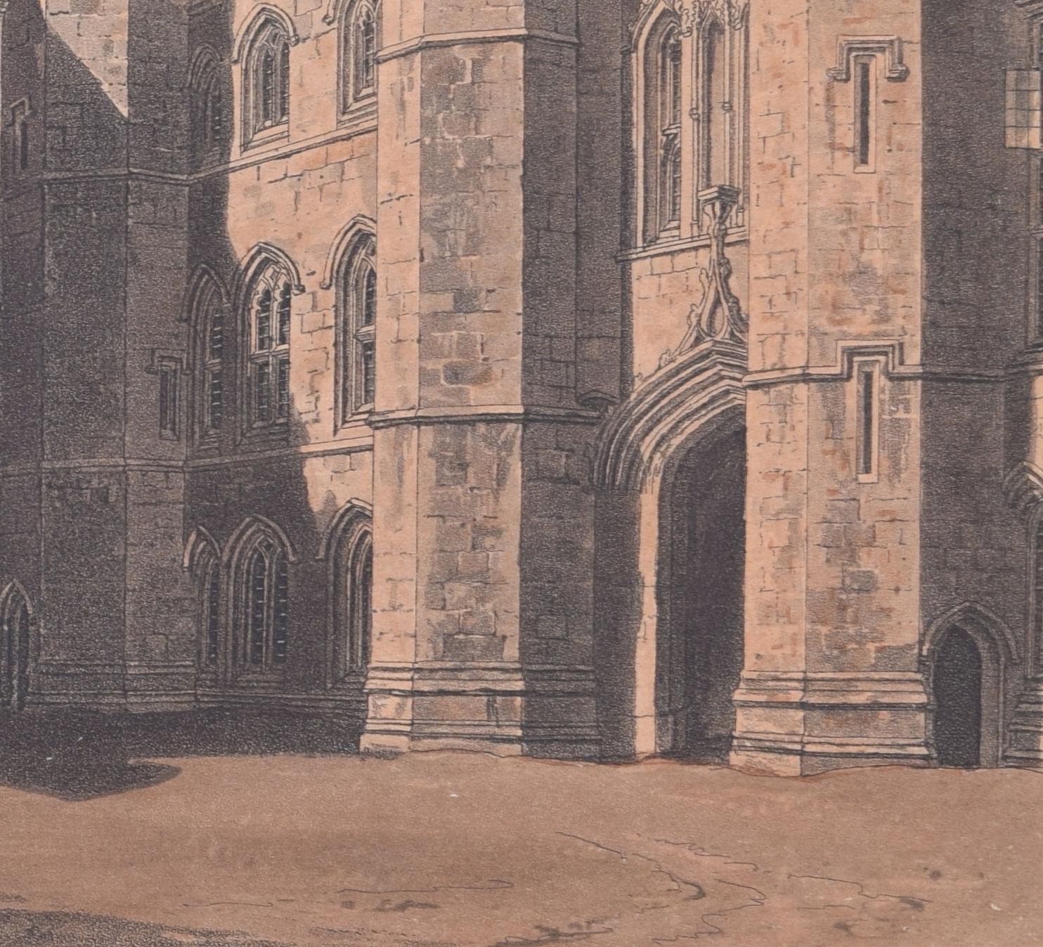 King's College, Cambridge engraving by Havell for Ackermann For Sale 1