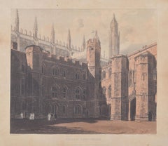 King's College, Cambridge engraving by Havell for Ackermann