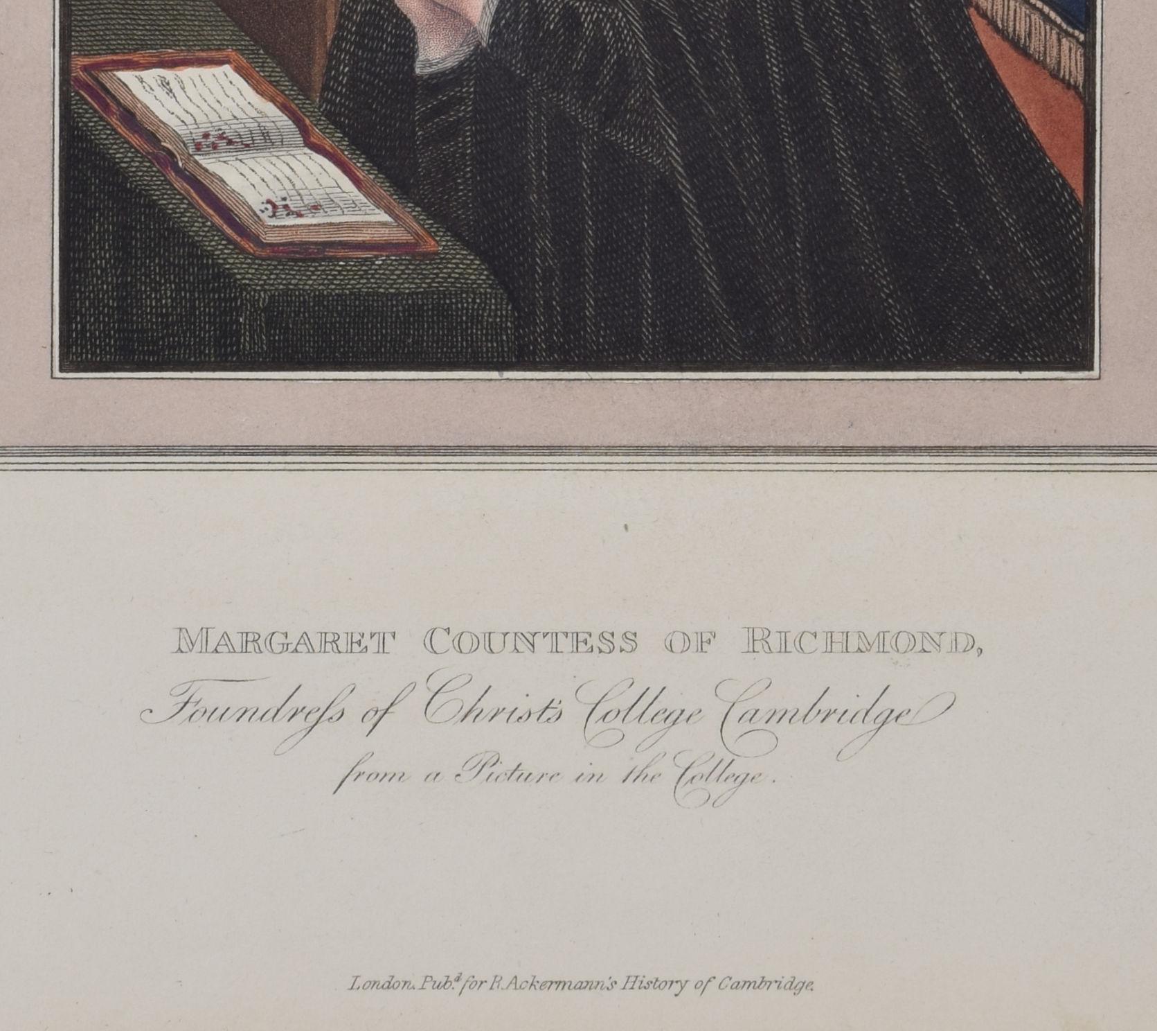 Margaret Countess of Richmond, Christ's College, Cambridge engraving For Sale 1