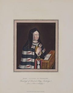 Mary, Countess of Pembroke, Pembroke College, Cambridge engraving for Ackermann