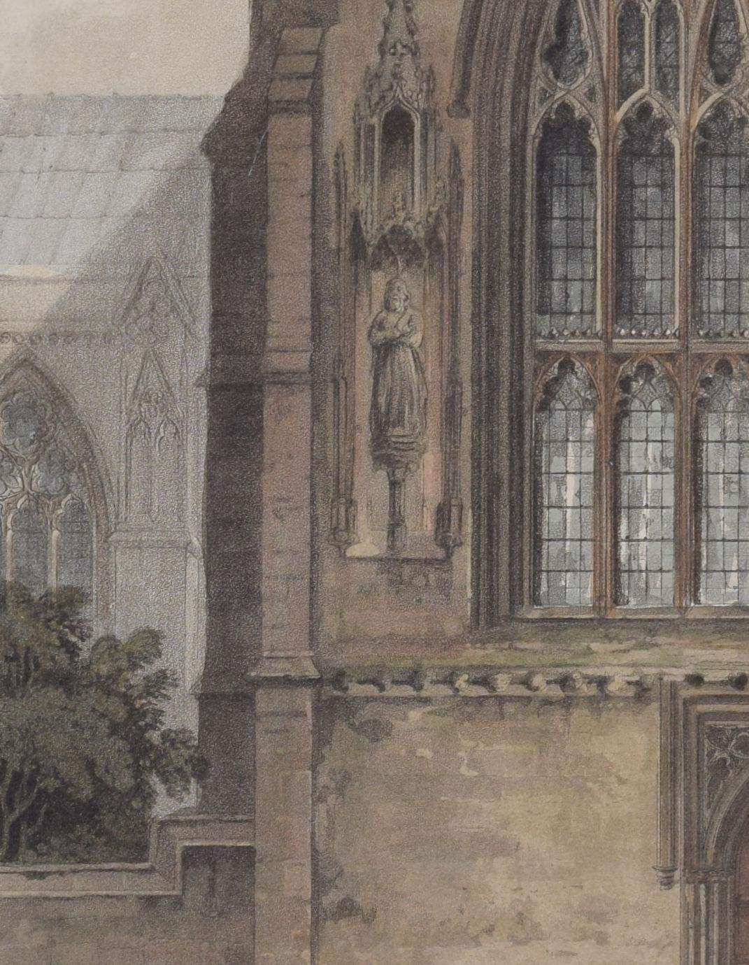 Merton College Chapel engraving by J Sutherland after Pugin for Ackermann For Sale 2