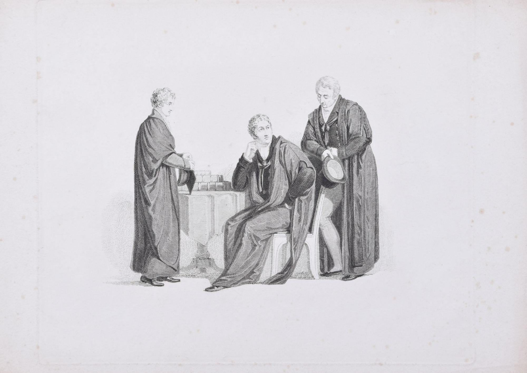 Pensioner de Trinity Hall ; gravure de John Agar, spécialiste du droit et de la physique