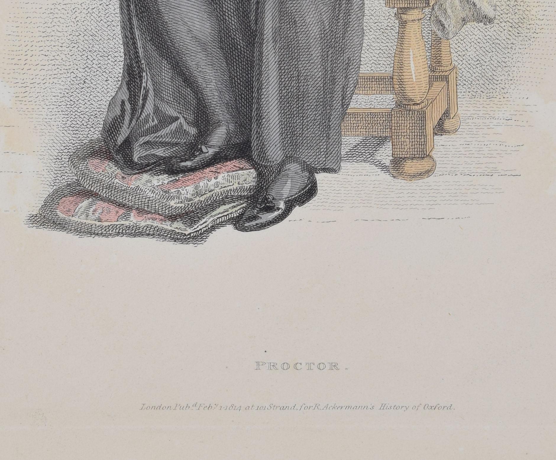 Proctor, University of Oxford engraving by Agar after Uwins for Ackermann For Sale 3