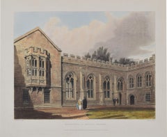 Quadrangle of Balliol College, Oxford engraving by John Bluck for Ackermann