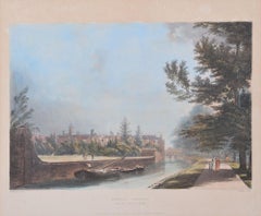 Queens' College, Cambridge engraving by Bluck for Ackermann