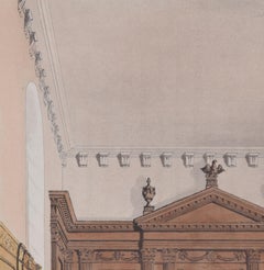 Gravure du Queens' College de Cambridge d'après Bluck et Pugin pour Ackermann