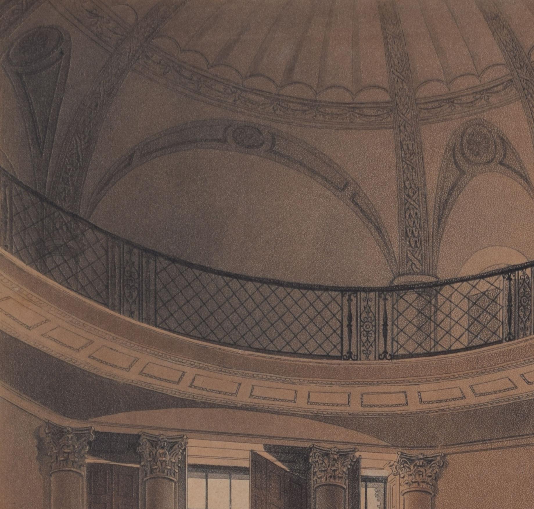 Radcliffe Astronomical Observatory, Oxford engraving by John Bluck for Ackermann - Realist Print by Rudolph Ackermann