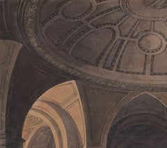 Radcliffe Library, Oxford engraving by Hill after Mackenzie for Ackermann