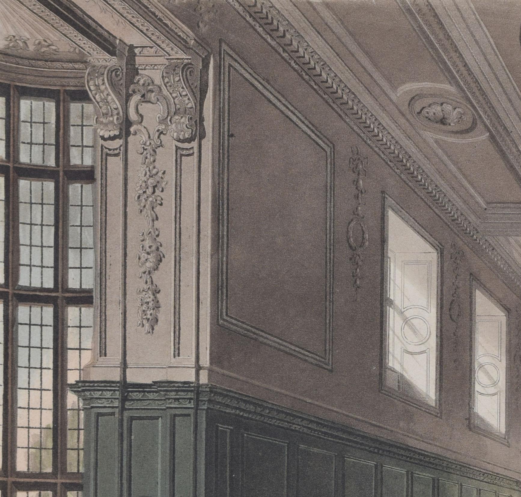 Sidney Sussex College, Cambridge engraving by Havell after Pugin for Ackermann - Print by Rudolph Ackermann