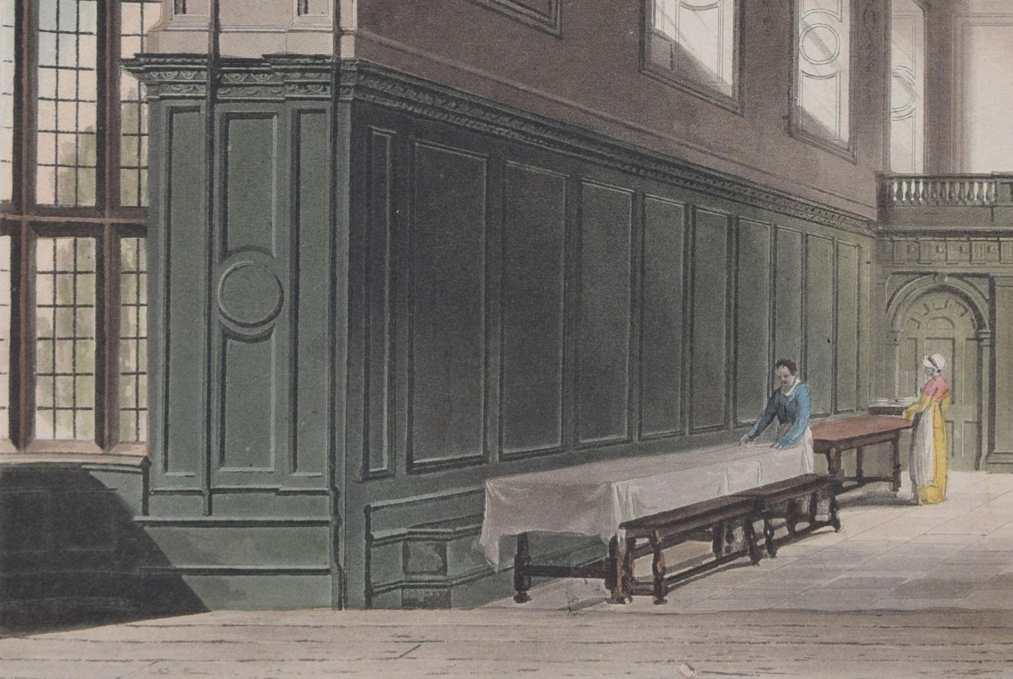 Sidney Sussex College, Cambridge engraving by Havell after Pugin for Ackermann For Sale 1