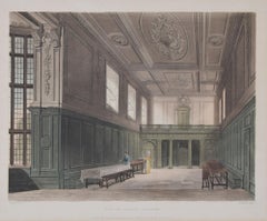 Antique Sidney Sussex College, Cambridge engraving by Havell after Pugin for Ackermann