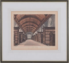 Gravure de la bibliothèque de St John's College, Cambridge, par les Havells pour Ackermann