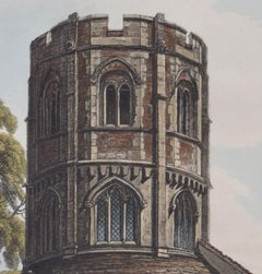 St Sepulchre, The Round Church, Cambridge exterior after Pugin for Ackermann