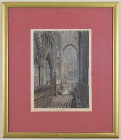 The Choir of Westminster Abbey engraving by J Black for Ackermann