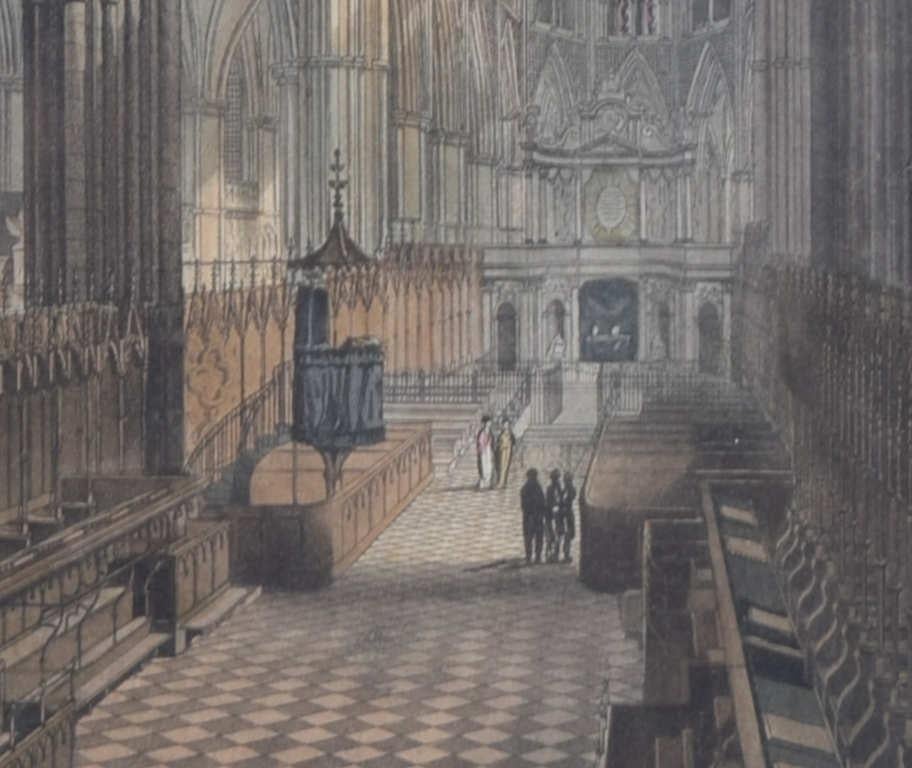 The Choir of Westminster Abbey engraving by J Black for Ackermann 1